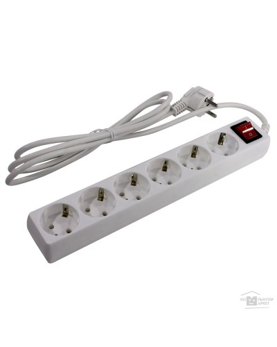 SP6W-250. Сетевой фильтр 6 розеток, 5м, белый. 5bites в Химках