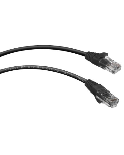 PC-UTP-RJ45-Cat.5e-3m-BK (7686c), чёрный. Патч-корд медный. CABEUS в Химках