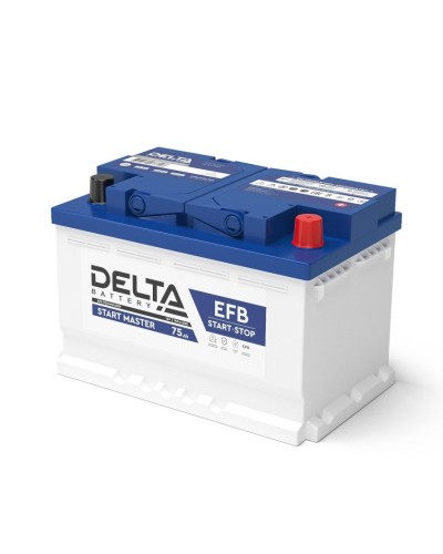 Delta START MASTER EFB 1275 (75 Ah). Аккумулятор автомобильный герметичный свинцово-кислотный. Delta в Химках