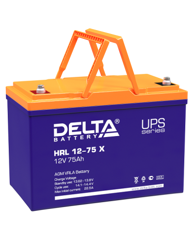 Delta HRL 12-75 X. Аккумулятор герметичный свинцово-кислотный. Delta в Химках