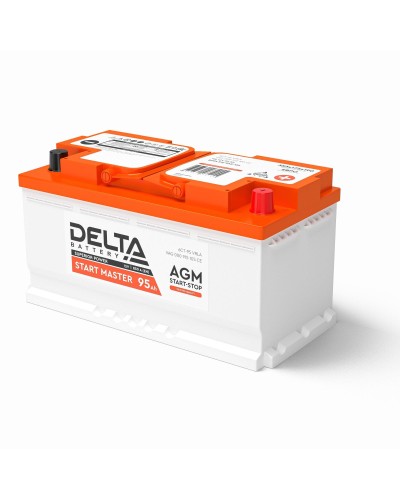 Delta START MASTER AGM 1295 (95 Ah). Аккумулятор автомобильный герметичный свинцово-кислотный. Delta в Химках