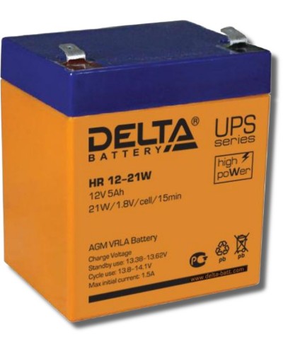Delta HR 12-21 W. Аккумулятор герметичный свинцово-кислотный. Delta в Химках