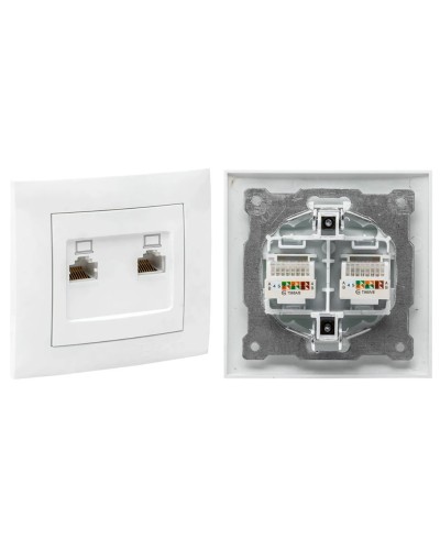 Валенсия розетка комп RJ-45 2-местная (EWK02-035-10). Розетка комп RJ-45 2-местная. EKF в Химках