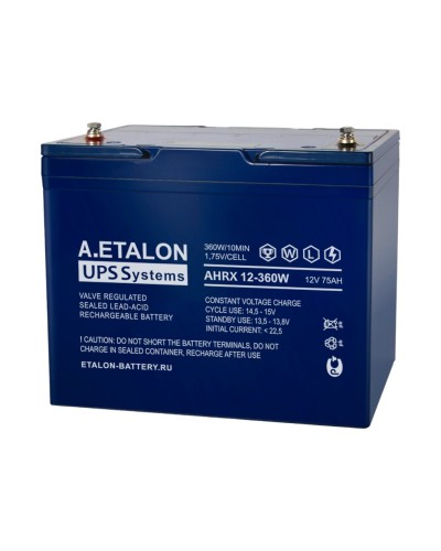 A.ETALON AHRX 12-360W (75). Аккумулятор герметичный свинцово-кислотный. ETALON в Химках