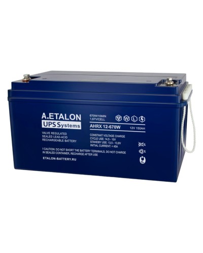 A.ETALON AHRX 12-670W (150). Аккумулятор герметичный свинцово-кислотный. ETALON в Химках
