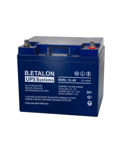 B.ETALON BHRL 12-40. Аккумулятор герметичный свинцово-кислотный. ETALON в Химках