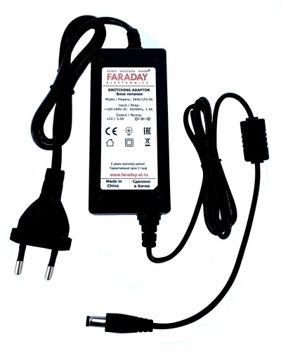 36W/12V/3A. Импульсный блок питания в пластиковом корпусе. FARADAY в Химках