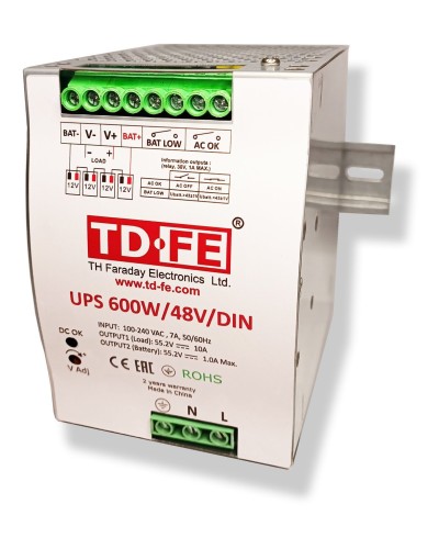 UPS 600W/48V/DIN. Источник вторичного электропитания резервированный. FARADAY в Химках
