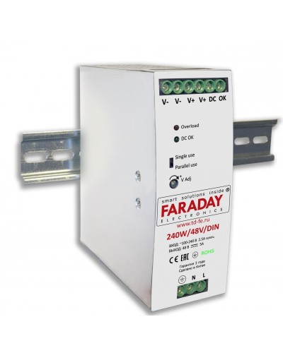 240W/48V/DIN. Блок питания. FARADAY в Химках