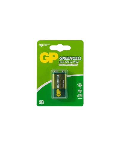 GP GreenCell 9V Крона (GP 1604GLF-2CR1), БЛИСТЕР. Солевая батарейка. GP Batteries в Химках