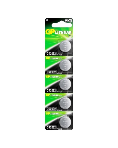 GP Lithium CR2032 (GP CR2032-2C5 100/2000), упак. 5 шт. БЛИСТЕР. Литиевые дисковые батарейки. GP Batteries в Химках