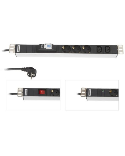 SHE19-6SH-B-2.5EU. Блок розеток 19. Hyperline в Химках