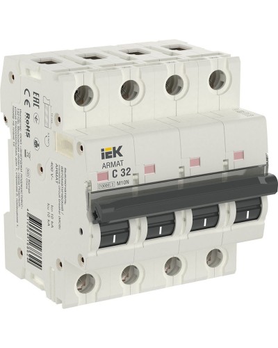 M10N 4P C 32А 10кА ARMAT (AR-M10N-4-C032). Автоматический выключатель. IEK в Химках