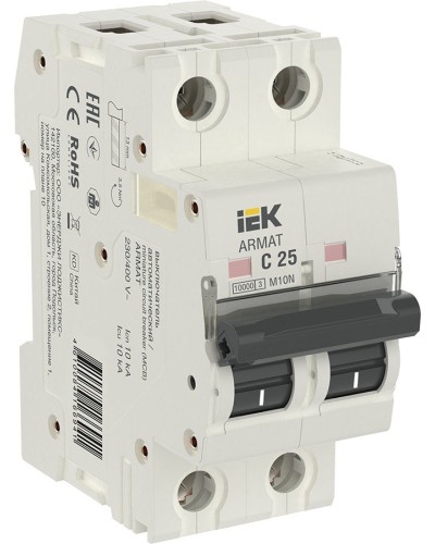 M10N 2P C 25А 10кА ARMAT (AR-M10N-2-C025). Автоматический выключатель. IEK в Химках