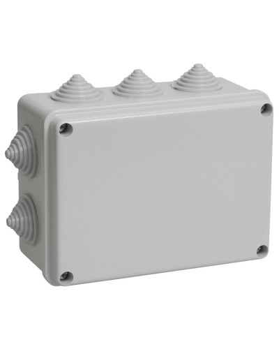 Коробка распаячная КМ41241 150х110х70 открытой проводки IP44 10 гермовводов серая (UKO10-150-110-070-K41-44). Коробка распаячная безгалогенная (HF). IEK в Химках