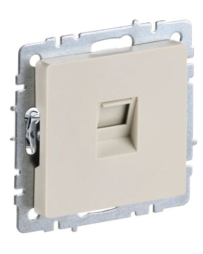 Розетка RJ45 РК10-БрКр кат.5E бежевый BRITE (BR-K10-1-K10). Розетка компьютерная. IEK в Химках