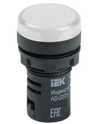 Лампа AD22DS (LED) матрица D22 мм 24В AC/DC белый (BLS10-ADDS-024-K01). Светосигнальный индикатор. IEK в Химках