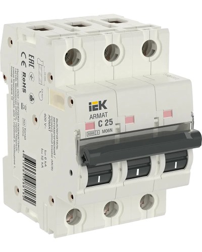 M06N 3P C 25А 6кА ARMAT (AR-M06N-3-C025). Автоматический выключатель. IEK в Химках