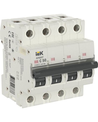 M10N 4P C 50А 10кА ARMAT (AR-M10N-4-C050). Автоматический выключатель. IEK в Химках