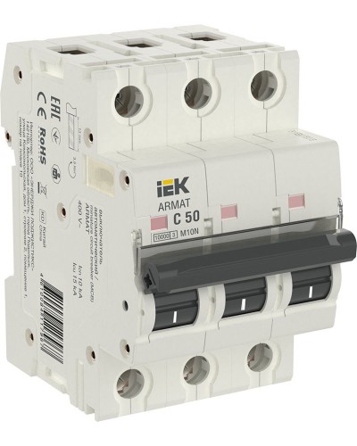 M10N 3P C 50А 10кА ARMAT (AR-M10N-3-C050). Автоматический выключатель. IEK в Химках