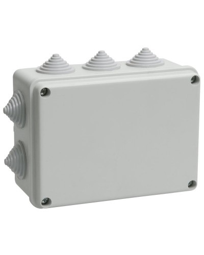 Коробка распаячная КМ41242 150х110х70 открытой проводки IP55 10 гермовводов серая (UKO10-150-110-070-K41-55). Коробка распаячная безгалогенная (HF). IEK в Химках