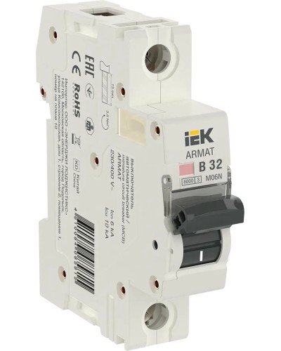 M06N 1P B 32А 6кА ARMAT (AR-M06N-1-B032). Автоматический выключатель. IEK в Химках