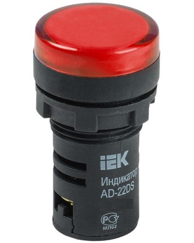 Лампа AD22DS (LED)матрица D22мм красный 230В (BLS10-ADDS-230-K04). Светосигнальный индикатор. IEK в Химках