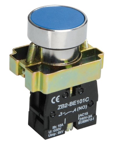 Кнопка LAY5-BA61 без подсветки синяя 1з (BBT60-BA-K07). Кнопка без подсветки. IEK в Химках