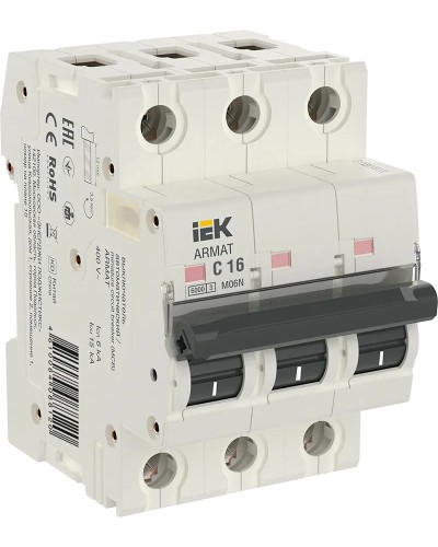 M06N 3P C 16А 6кА ARMAT (AR-M06N-3-C016). Автоматический выключатель. IEK в Химках