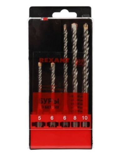 Набор буров, бетон 5-6х110, 6-8-10х160 мм, 5 шт, SDS PLUS Kranz (KR-91-0406): Аксессуар для электроинструмента в Химках