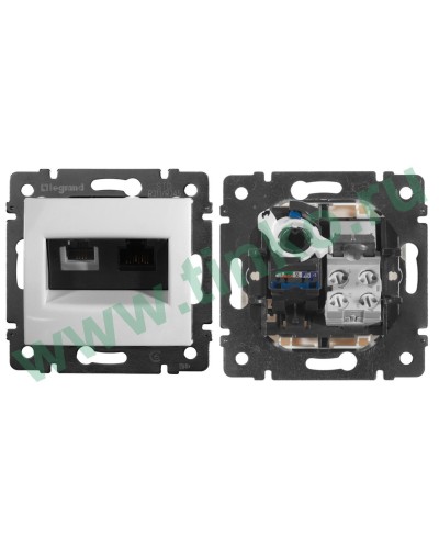 Розетка Valena 2xRJ11+RJ45 Cat.6, белый (770080). Розетка. LegranD в Химках