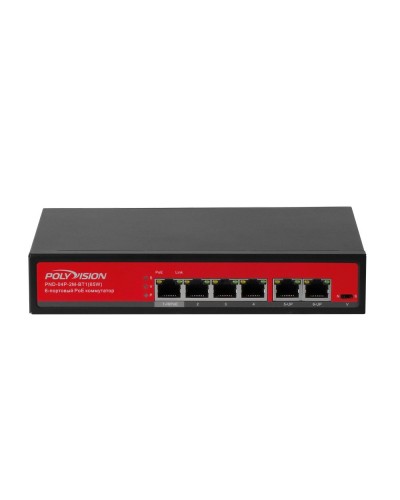 PND-04P-2M-BT1 (65W). Коммутатор неуправляемый 6-портовый с функцией PoE. Polyvision в Химках