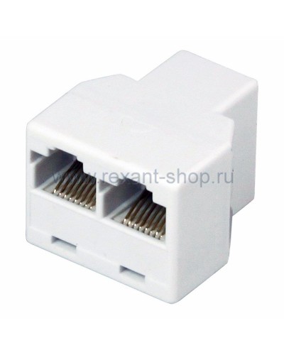Двойник компьютерный UTP RJ-45(8P8C) (гнездо - 2 гнезда) REXANT (03-0103): Кабельный соединитель в Химках