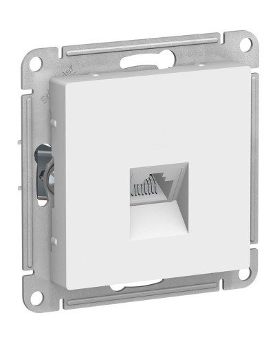 AtlasDesign розетка RJ45, кат. 5Е, 1-местная, скрытой установки, механизм, белый (ATN000183). Розетка компьютерная. Systeme Electric в Химках