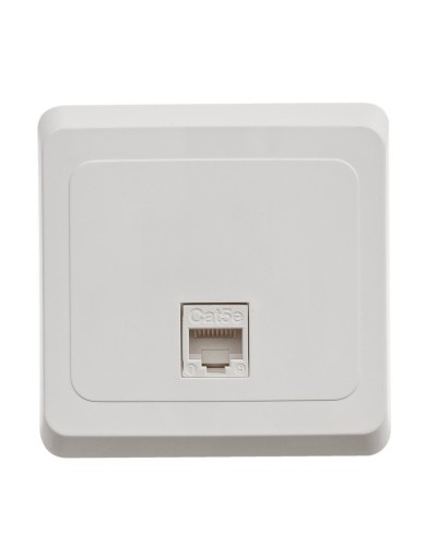 Этюд розетка RJ45, кат. 5Е, 1-местная, в сборе, скрытой установки, белый (KOMC-001B). Розетка компьютерная. Systeme Electric в Химках