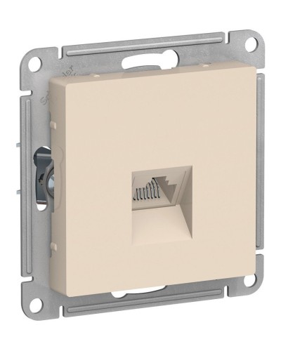 AtlasDesign розетка RJ45, кат. 5Е, 1-местная, скрытой установки, механизм, бежевый (ATN000283). Розетка компьютерная. Systeme Electric в Химках