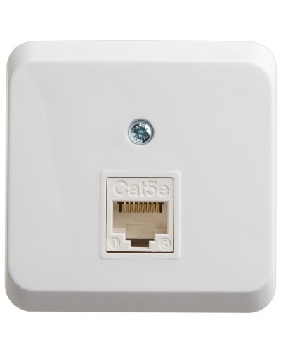 Этюд розетка RJ45 1-местная, кат. 5Е, открытой установки, белый (KOMA-001B). Розетка компьютерная. Systeme Electric в Химках