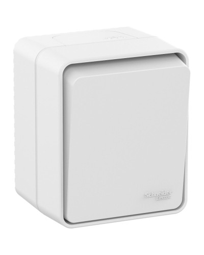AtlasDesign PROFI54 выключатель 1-клавишный, открытой установки, белый (ATN540111). Выключатель. Systeme Electric в Химках