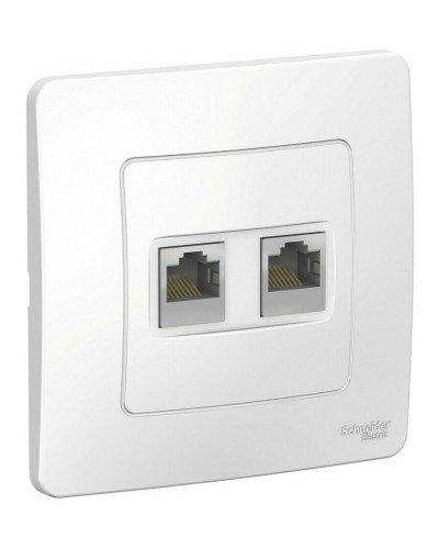 BLANCA розетка RJ45, 2-местная, кат. 5Е, скрытой установки, белый (BLNIS045451). Розетка компьютерная. Systeme Electric в Химках