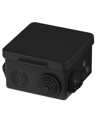 Распаячная коробка ОП 80х80х50мм, крышка, IP54, 7вх., черная TDM (SQ1401-0912). Распаячная коробка ОП. TDM ЕLECTRIC в Химках