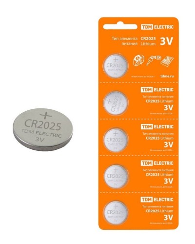 CR2025 Lithium 3V BP-5 TDM (SQ1702-0028). Элемент питания. TDM ЕLECTRIC в Химках