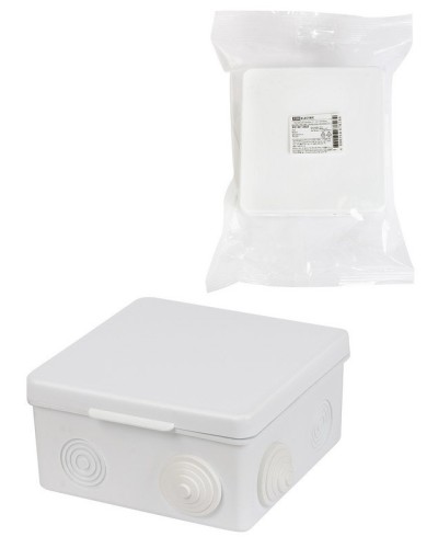 Коробка ОП 100х100х55мм, крышка, IP54, 8вх., белая (SQ1401-0923). Распаячная коробка. TDM ЕLECTRIC в Химках