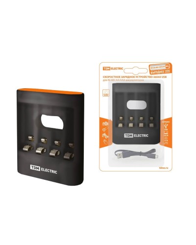 Зарядное устройство 36044 (3600mA 4слота АА/ААА 4 кан.USB) (SQ1702-0100). Зарядное устройство. TDM ЕLECTRIC в Химках
