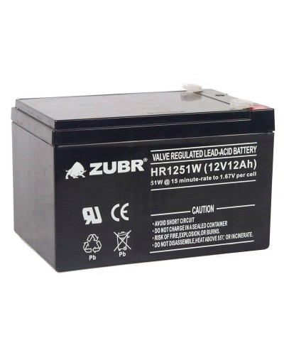 ZUBR HR 1251W (12V, 12Ah). Аккумулятор герметичный свинцово-кислотный. ZUBR в Химках