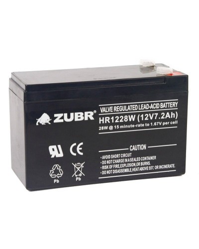 ZUBR HR 1228W (12V, 7,2Ah). Аккумулятор герметичный свинцово-кислотный. ZUBR в Химках