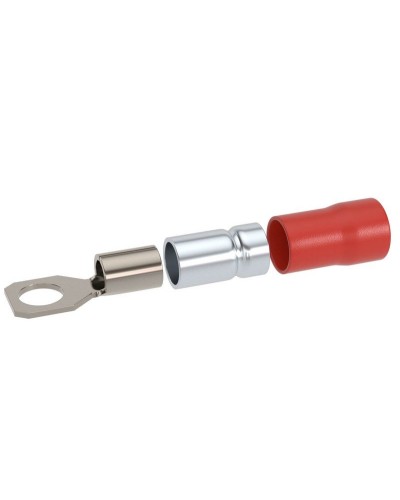 Наконечник НКИ 0,25-1,5 М6 (D6,4мм) с отверстием под винт (100 шт) (2A6P-DS-PVC). Наконечник с отверстием под винт и изолированным фланцем ПВХ, двойная гильза. ДКС в Химках
