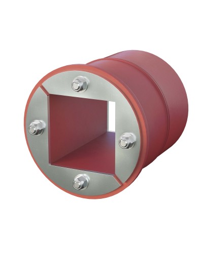 Проходка круглая, нержавеющая, D100х70 мм с проемом 60х60 мм (DXF3123): Проходка круглая, нержавеющая, с проёмом в Химках