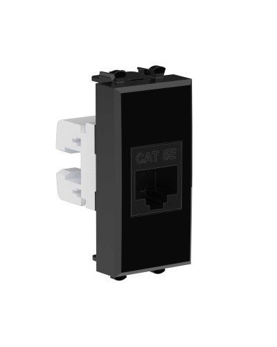 Розетка RJ-45, кат.5E, Avanti, 1 модуль, черный квадрат (4402661): Розетка компьютерная модульная в Химках