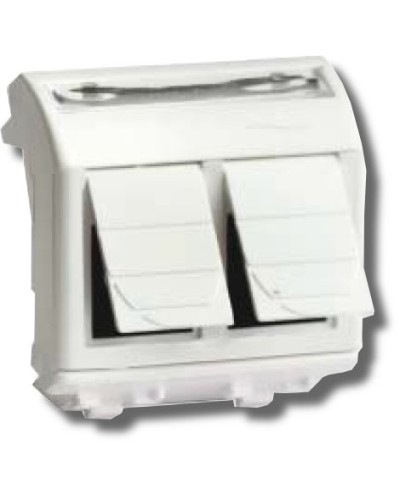 Розетка RJ-45 Brava 2 модуля белая (76656B): Розетка компьютерная с двумя разъёмами в Химках