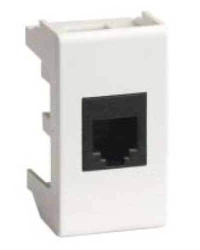 Розетка RJ-45 Viva 1 модуль белая (45048): Розетка компьютерная экранированная с одним разъёмом в Химках